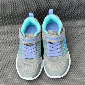 Skechers Kids' Gray and Light Blue Sneakers